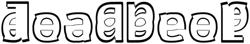 Ambigram for deadbeef in Alef-bold